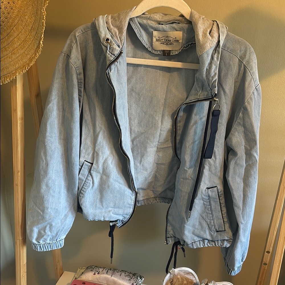 Light Blue Hooded Jacket